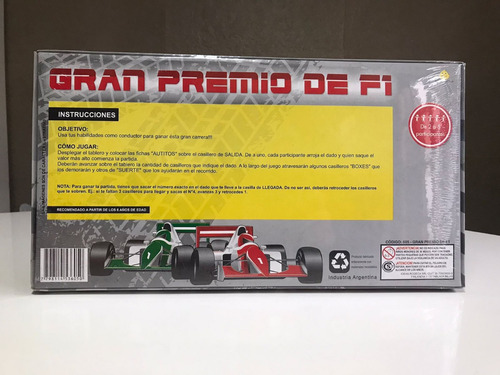 Juego De Mesa Gran Premio De Formula 1 Auto Regal Niño Yuyu