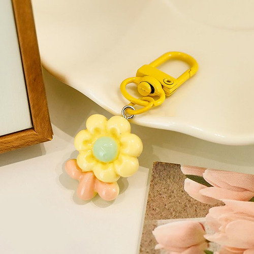 Llavero Colorido Con Diseño De Flores, Diseño De Resina