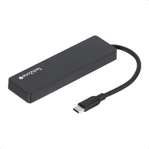 Hub Usb Tipo C Con 4 Puertos Usb 3.0 De Alta Velocidad Color Negro