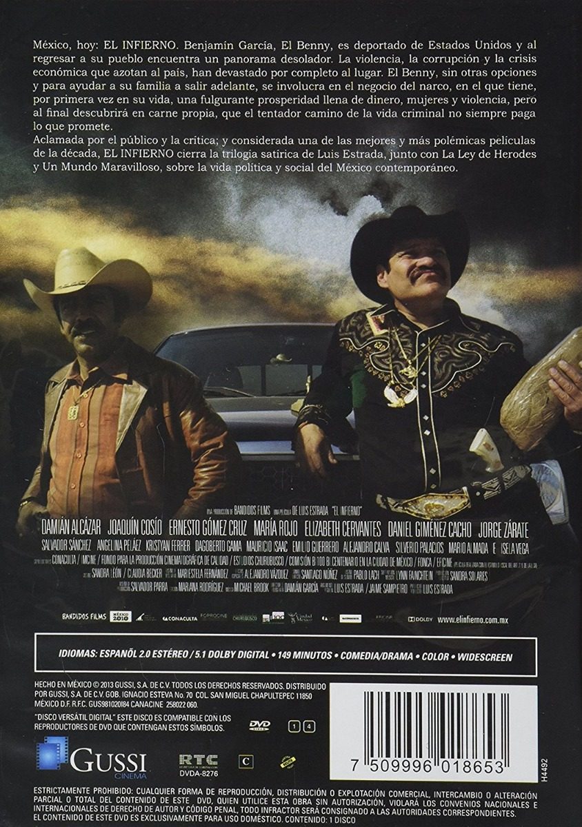 Pelicula El Infierno Completa Mexicana De Luis Estrada Completa El Infierno Damián Alcazar Luis Estrada Pelicula Mexico Dvd | Meses sin