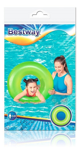 Salvavidas Inflable Dona De Color Neón 76 Cm Mayoreo 2 Pzas