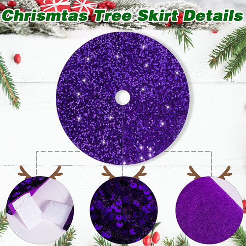 Falda For Árbol De Navidad De Color Morado 122 Cm