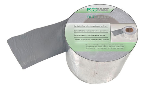 Cinta Adhesiva Butilica C/ Aluminio 150x0,9mm X 10mts Ecomat