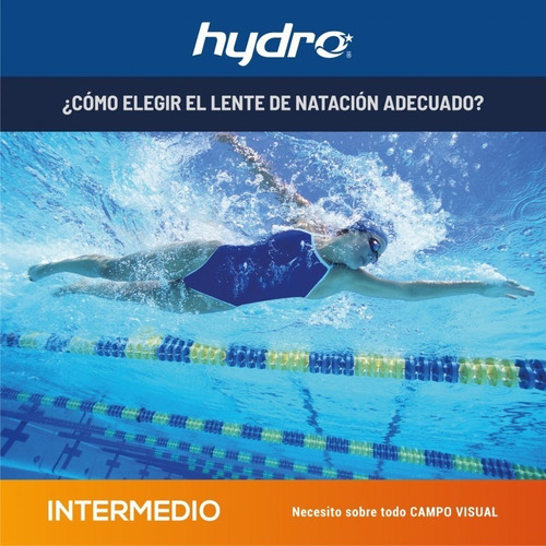 Antiparras Hydro Unibody + Tapones Lente Natacion Antifog Uv Color Amarillo/azul