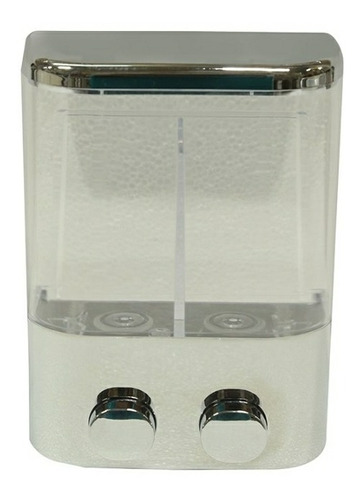 Dispensador De Jabón Doble Color Cromo 2 X 500ml Aqua Nova