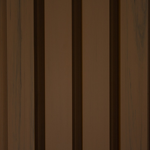 Lambrin Decorativo Panel Pared Wpc 3d 5 Piezas 1 Metro Color Teca Beta Negra Acanalado Outdoor