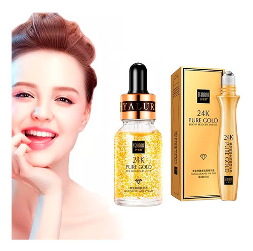 Dúo Serum Facial 24k Roll On Pure Gold Anti-edad Senana