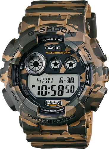 Reloj Original Casio® G-shock Camuflaje Militar 200 Mt Nuevo