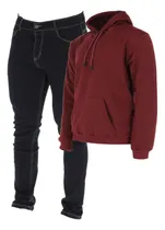 Comprar Paquete De Jeans Y Sudadera Hoodie Hombre Moda Con Capucha