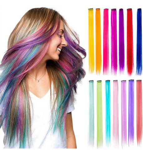 Extensiones De Cabello De Colores Para Mujeres Y Niñas Color Multicolor