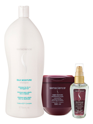 Kit Senscience Silk Moisture Inner Shampoo G Máscara Sérum