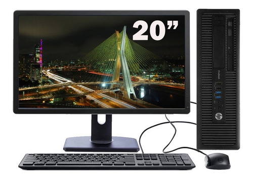 Imagem 1 de 6 de Cpu Hp Prodesk 600 Slim I5 4ªg 16gb Ssd 480gb + Monitor 20'