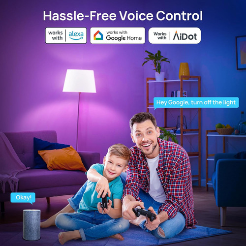 Bombilla Led Inteligente A19 Wifi Compatible Con Alexa Y Goo