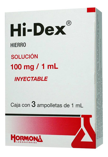 Hi-dex Solución Inyectable 100 Mg/ml, 3 Ampolletas 1 Ml