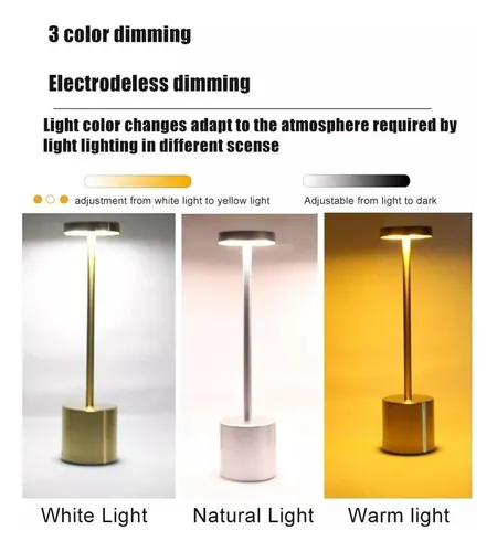 Lámpara De Mesa Inalámbrica Led Recargable Con Usb