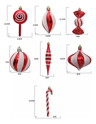 Decoración De Bastón De Caramelo Navideño, 28 Piezas