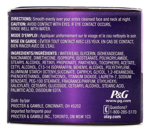 Crema Hidratante Facial De Noche, Olay Age Defying Momento De Aplicación Noche Tipo De Piel Todo Tipo De Piel