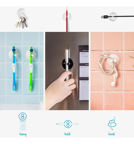 4 Ganchos De Succión Multiusos Ganchos Para Cepillos Dientes