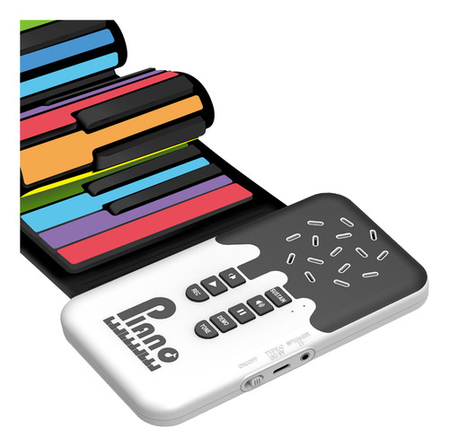 Teclado Digital De 49 Teclas, Piano De Rollo Flexible Con Al