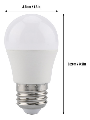 Bombilla Led De 5 W Con Base E26, 6 Bombillas De Color Blanc