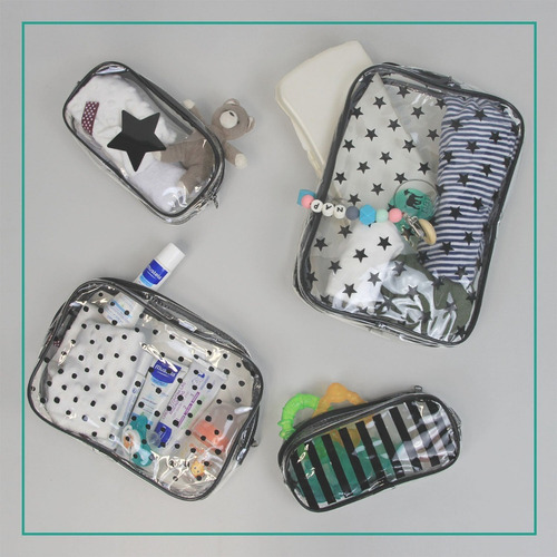 Nap-set 4 Estuches De Viaje Para Pañalera De Bebé, Multiusos Color Estrellas