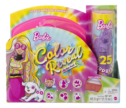 Muñeca Barbie Color Reveal Neon Tie Dye Peel Mattel Hcd25