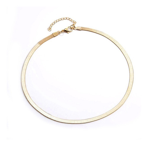 Imagem 4 de 6 de Colar Feminino Gargantilha Choker Laminada Folheado A Ouro