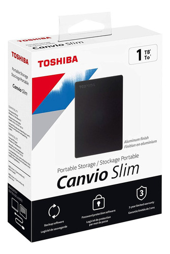 Disco Duro Externo Toshiba 1tb Canvio Slim Negro | Lifemax