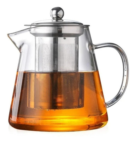 Imagen 10 de 10 de Tetera Vidrio Resistente Al Fuego Con Infusor Para Té 1200ml