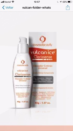 Creme Vulcan Ice Clarissense Cosmobeauty  para pele normal de 140mL