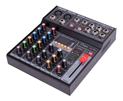 Consola Mixer 5 Canales Mezclador Karaoke Bluetooth Usb Kt-m