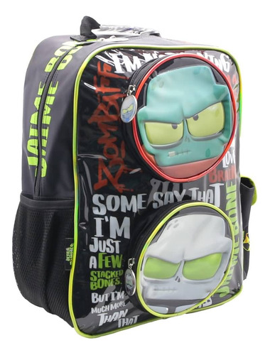 Mochila Escolar Zombie Infection Zombiff Y Jaime Color Negro Diseño de la tela Liso