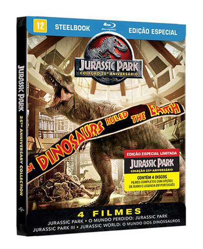Steelbook Blu-ray Coleção Jurassic Park 1-4