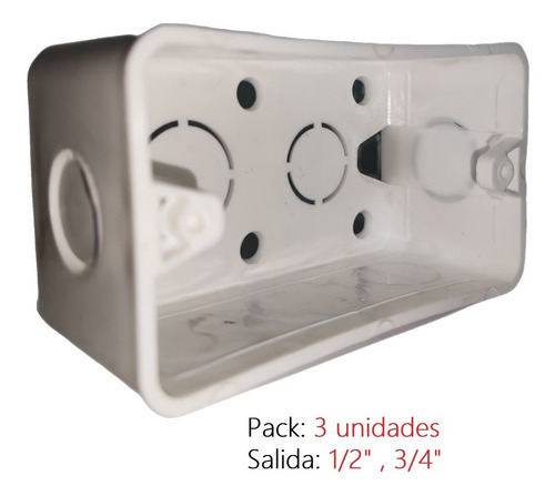 Cajetin Conduit Pvc 2x4 Salida 1/2 3/4 Pulgadas 4 Und