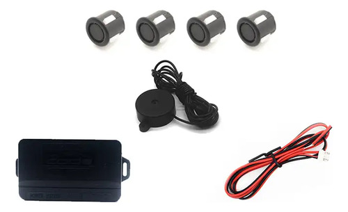 Kit Sensor De Re Estacionamento 4 Ponto Bip Sonoro Universal