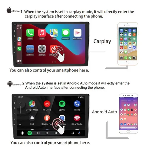 10 Pulgadas Carplay Y Android Auto Estéreo Mp5