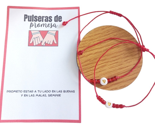 Pulseras Para Compartir Promesa X2 Hilo Rojo Pareja Amistad 