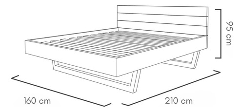 Cama Con Respaldo 2 Plazas Refel Cerchastudio Madera Acero