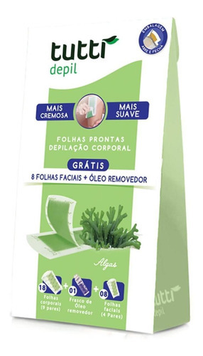 18 Folhas Prontas Depilação Corporal Algas + P/facial