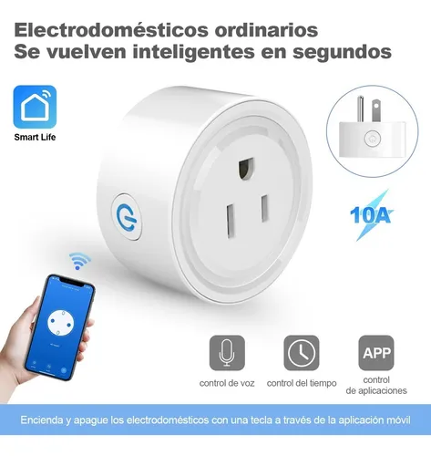 Enchufe Inteligente Wifi Controlado Por Móvil Vía App Smart Life |  7hsevenon Home | Enchufe Wifi Blanco Con Protección Infantil | Enchufe  Compatible