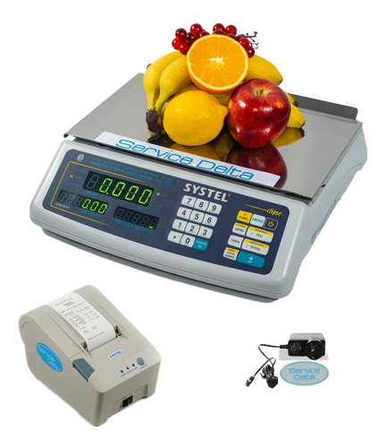 Imagen 2 de 10 de Balanza Systel Clipse 31 Kg Bateria Impresor Eco De Ticket Digital Service Delta
