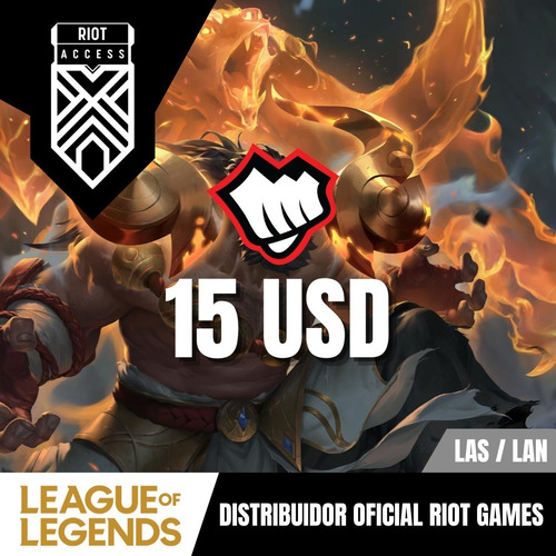 Riot Cash Usd$15.00 League Of Legends