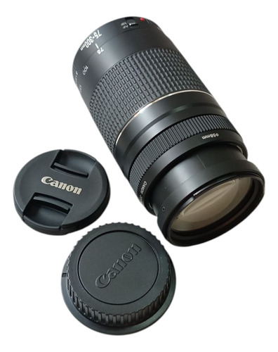Lente Canon 75 300 Mm Original Semi Nova Dslr T7 T6 T5 T4 Canon Ef Preto (Usado)