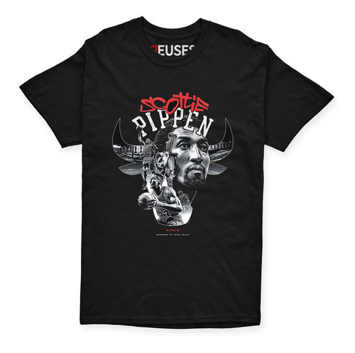 Playera Negra Scottie Pippen Nba Chicago Bulls Basket Ball