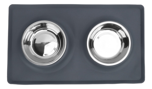 Foldable Dual Bowl Pet Silicone Antislip Water Dish Feeding