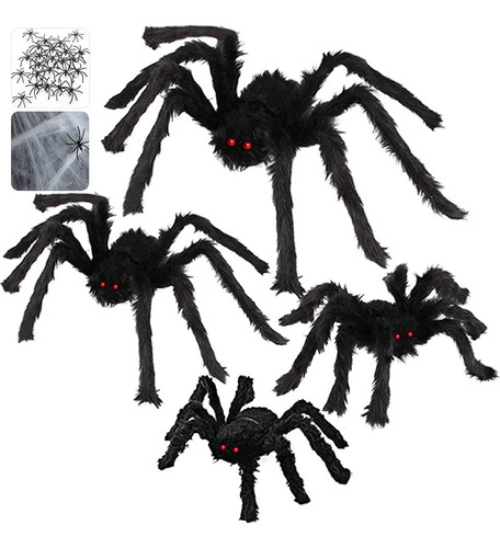 Paquete De 6 Decoraciones De Halloween Con Araña Gigante De 