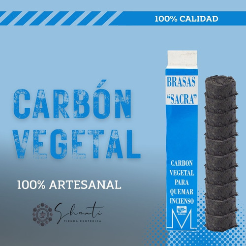 Carbon Vegetal Para Sahumerio, Copalero, Incienso, Pqt 60 Pz Carbón Vegetal