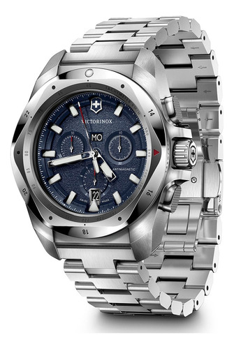 Reloj Hombre Victorinox 241985 I.n.o.x Color De La Correa Plateado Color Del Bisel Plateado Color Del Fondo Azul