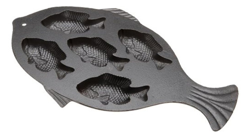 Cornbread Pan Preseasoned Fish Impression Cast Iron 1614 X 9