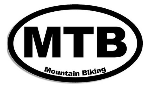 Pegatina De Bicicleta De Montaña Ovalada (btt Biker Fuera De